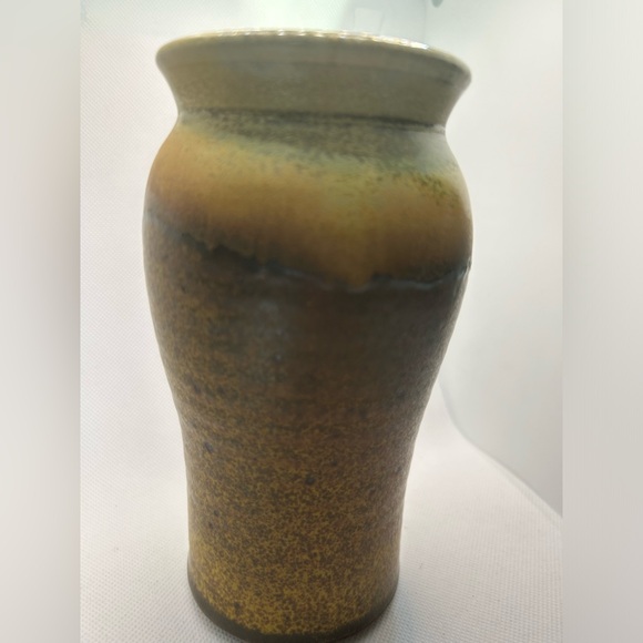 Vintage Lakeside Pottery handmade ceramic pottery brown & green vase art pottery - Picture 3 of 6